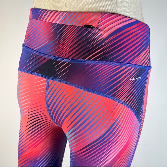 ❤️ Nike Pink and Blue Dri-FIT Leggings M - Picture 4 of 10